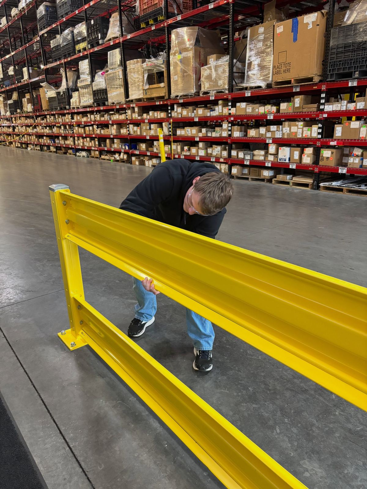 Warehouse guardrail and floor degrease